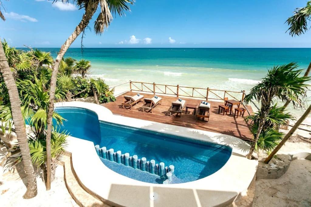 Luxury 5-Br Beachfront Home In Tulum Casa Sofia Gato Exterior photo